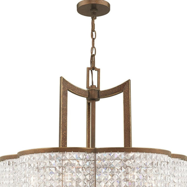 HomeRoots Six Light Dimmable Chandelier - Modern Cylinder Shades for Versatile Ambiance in Any Room 687591
