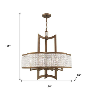 HomeRoots Six Light Dimmable Chandelier - Modern Cylinder Shades for Versatile Ambiance in Any Room 687591