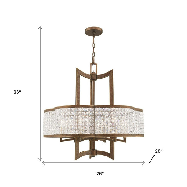 HomeRoots Six Light Dimmable Chandelier - Modern Cylinder Shades for Versatile Ambiance in Any Room 687591