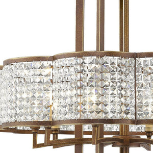 HomeRoots Ten Light Dimmable Chandelier - Contemporary Steel Fixture with Shades for Dining and Living Spaces 687595