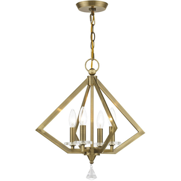 HomeRoots Four Light Dimmable Chandelier - Modern Cylinder Design for Stylish Illumination in Any Room 687596