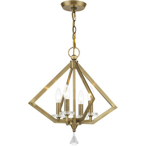 HomeRoots Four Light Dimmable Chandelier - Modern Cylinder Design for Stylish Illumination in Any Room 687596