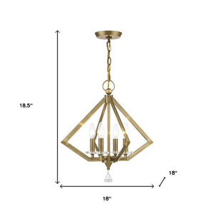 HomeRoots Four Light Dimmable Chandelier - Modern Cylinder Design for Stylish Illumination in Any Room 687596