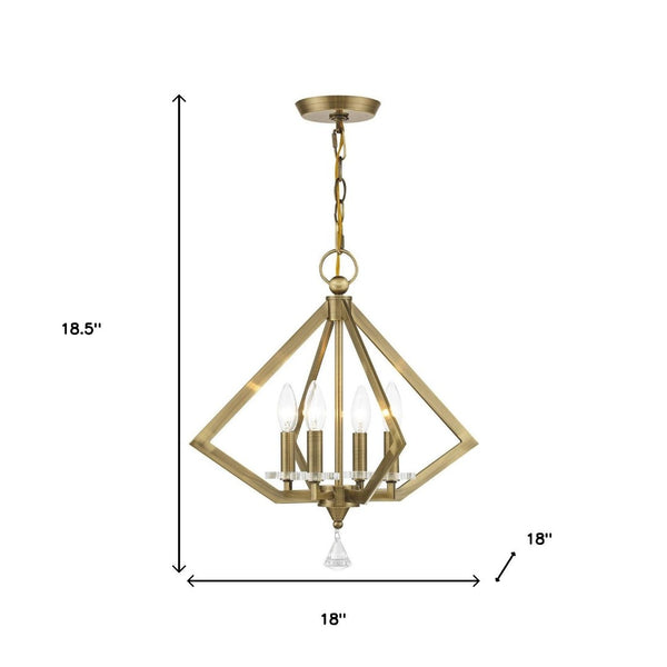 HomeRoots Four Light Dimmable Chandelier - Modern Cylinder Design for Stylish Illumination in Any Room 687596