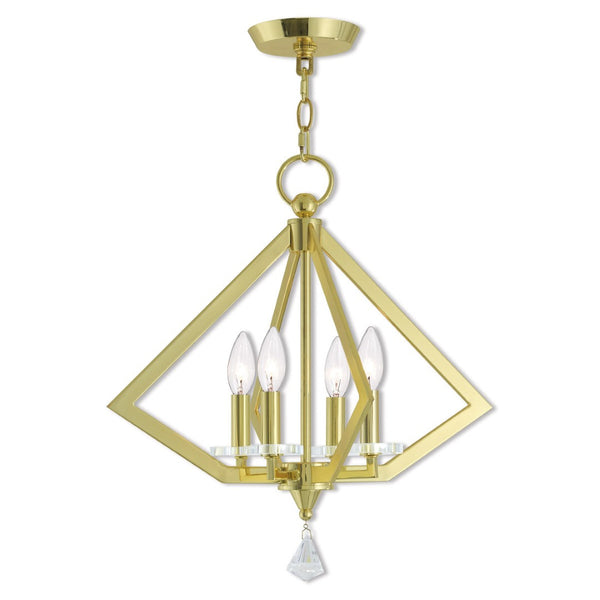 HomeRoots Four Light Dimmable Chandelier - Modern Cylinder Shades for Versatile Illumination in Any Space 687597