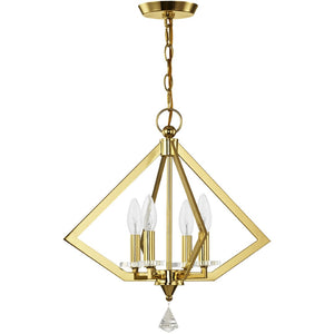 HomeRoots Four Light Dimmable Chandelier - Modern Cylinder Shades for Versatile Illumination in Any Space 687597