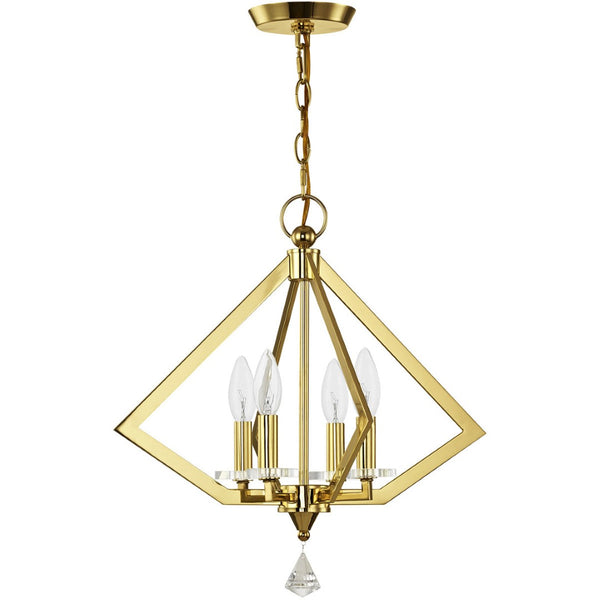HomeRoots Four Light Dimmable Chandelier - Modern Cylinder Shades for Versatile Illumination in Any Space 687597