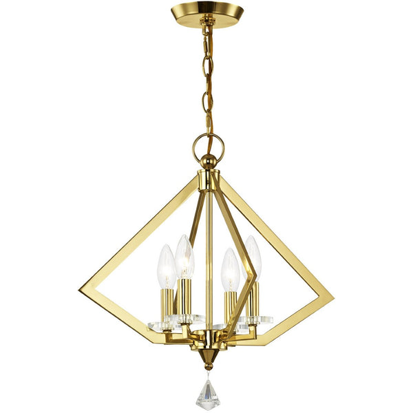 HomeRoots Four Light Dimmable Chandelier - Modern Cylinder Shades for Versatile Illumination in Any Space 687597