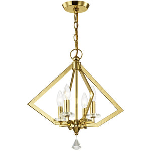 HomeRoots Four Light Dimmable Chandelier - Modern Cylinder Shades for Versatile Illumination in Any Space 687597