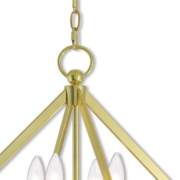 HomeRoots Four Light Dimmable Chandelier - Modern Cylinder Shades for Versatile Illumination in Any Space 687597