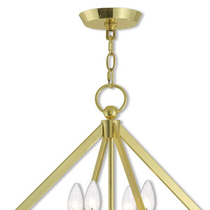 HomeRoots Four Light Dimmable Chandelier - Modern Cylinder Shades for Versatile Illumination in Any Space 687597