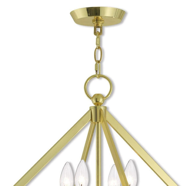 HomeRoots Four Light Dimmable Chandelier - Modern Cylinder Shades for Versatile Illumination in Any Space 687597