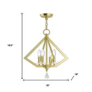 HomeRoots Four Light Dimmable Chandelier - Modern Cylinder Shades for Versatile Illumination in Any Space 687597