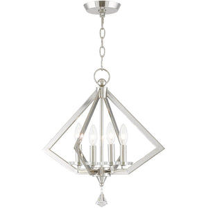 HomeRoots Four Light Dimmable Chandelier – Modern Cylinder Shades, Durable Steel, Perfect for Any Room 687599