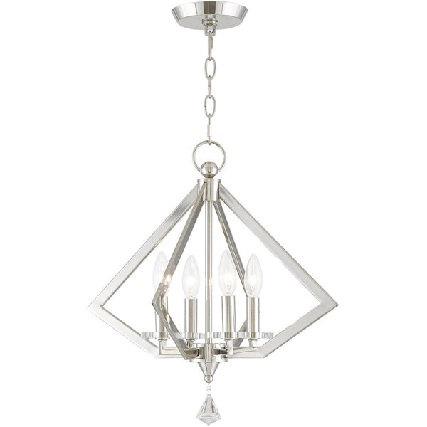 HomeRoots Four Light Dimmable Chandelier – Modern Cylinder Shades, Durable Steel, Perfect for Any Room 687599