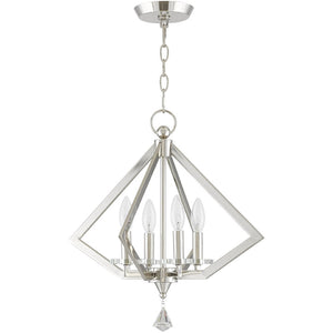HomeRoots Four Light Dimmable Chandelier – Modern Cylinder Shades, Durable Steel, Perfect for Any Room 687599