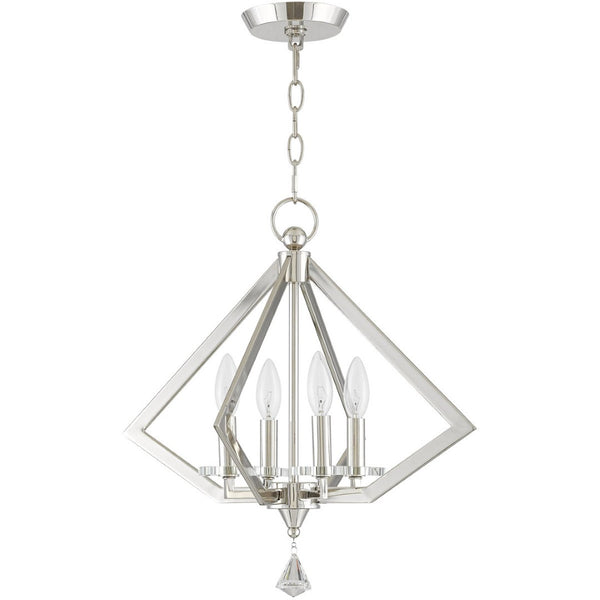 HomeRoots Four Light Dimmable Chandelier – Modern Cylinder Shades, Durable Steel, Perfect for Any Room 687599