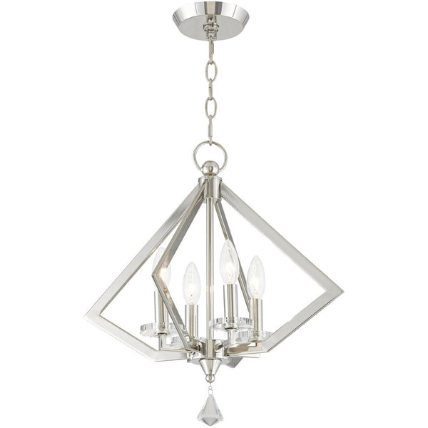 HomeRoots Four Light Dimmable Chandelier – Modern Cylinder Shades, Durable Steel, Perfect for Any Room 687599
