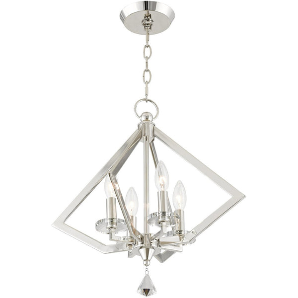 HomeRoots Four Light Dimmable Chandelier – Modern Cylinder Shades, Durable Steel, Perfect for Any Room 687599