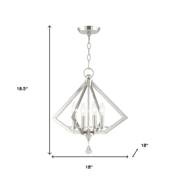 HomeRoots Four Light Dimmable Chandelier – Modern Cylinder Shades, Durable Steel, Perfect for Any Room 687599
