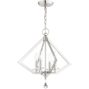 HomeRoots Four Light Dimmable Chandelier with Modern Cylindrical Shades for Elegant Ambient Lighting Solutions 687600