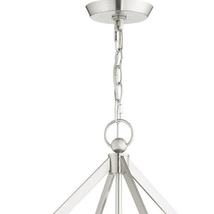 HomeRoots Four Light Dimmable Chandelier with Modern Cylindrical Shades for Elegant Ambient Lighting Solutions 687600