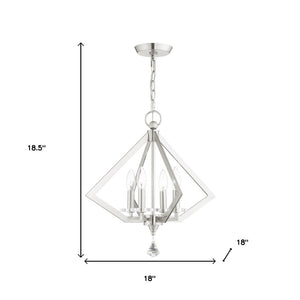 HomeRoots Four Light Dimmable Chandelier with Modern Cylindrical Shades for Elegant Ambient Lighting Solutions 687600
