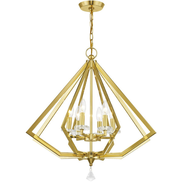 HomeRoots Six Light Dimmable Chandelier - Modern Cylindrical Shades for Stylish Ambiance in Any Space 687602