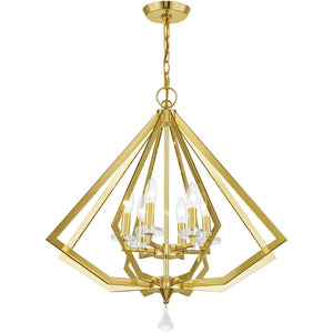 HomeRoots Six Light Dimmable Chandelier - Modern Cylindrical Shades for Stylish Ambiance in Any Space 687602