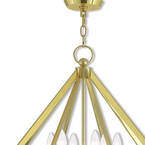 HomeRoots Six Light Dimmable Chandelier - Modern Cylindrical Shades for Stylish Ambiance in Any Space 687602