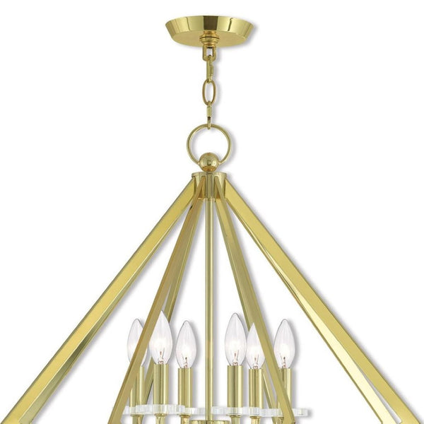 HomeRoots Six Light Dimmable Chandelier - Modern Cylindrical Shades for Stylish Ambiance in Any Space 687602