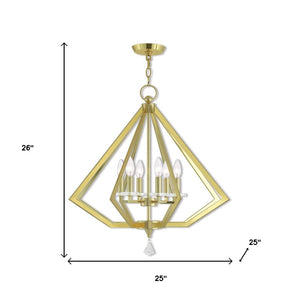 HomeRoots Six Light Dimmable Chandelier - Modern Cylindrical Shades for Stylish Ambiance in Any Space 687602