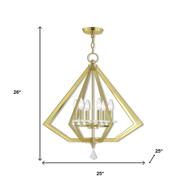 HomeRoots Six Light Dimmable Chandelier - Modern Cylindrical Shades for Stylish Ambiance in Any Space 687602