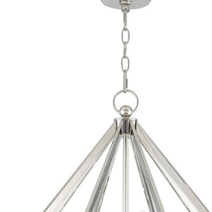 HomeRoots Six Light Dimmable Chandelier - Modern Cylindrical Shades for Versatile Ambiance & Timeless Style 687604
