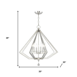 HomeRoots Six Light Dimmable Chandelier - Modern Cylindrical Shades for Versatile Ambiance & Timeless Style 687604