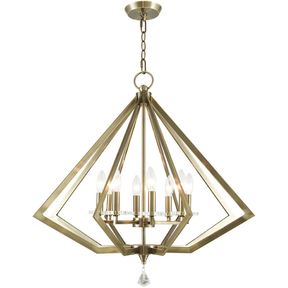 HomeRoots Eight Light Dimmable Chandelier - Contemporary Cylinder Design for Stylish Ambiance in Any Room 687606