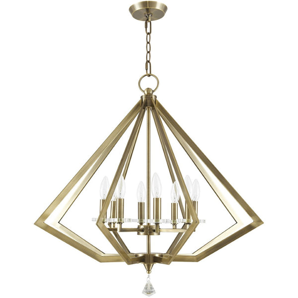 HomeRoots Eight Light Dimmable Chandelier - Contemporary Cylinder Design for Stylish Ambiance in Any Room 687606