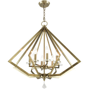 HomeRoots Eight Light Dimmable Chandelier - Contemporary Cylinder Design for Stylish Ambiance in Any Room 687606