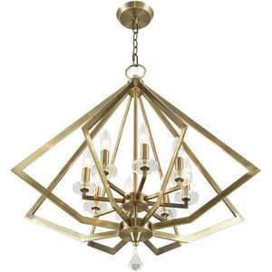 HomeRoots Eight Light Dimmable Chandelier - Contemporary Cylinder Design for Stylish Ambiance in Any Room 687606