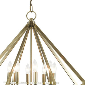 HomeRoots Eight Light Dimmable Chandelier - Contemporary Cylinder Design for Stylish Ambiance in Any Room 687606