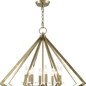 HomeRoots Eight Light Dimmable Chandelier - Contemporary Cylinder Design for Stylish Ambiance in Any Room 687606