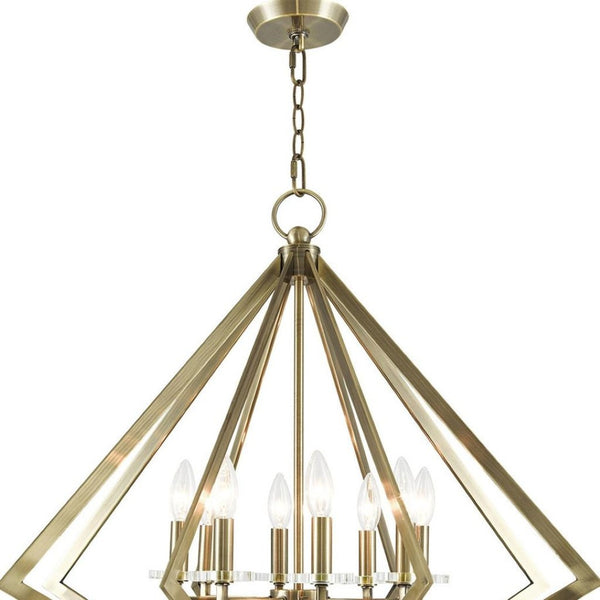 HomeRoots Eight Light Dimmable Chandelier - Contemporary Cylinder Design for Stylish Ambiance in Any Room 687606
