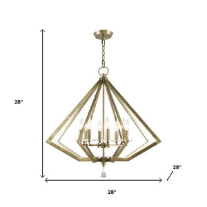 HomeRoots Eight Light Dimmable Chandelier - Contemporary Cylinder Design for Stylish Ambiance in Any Room 687606