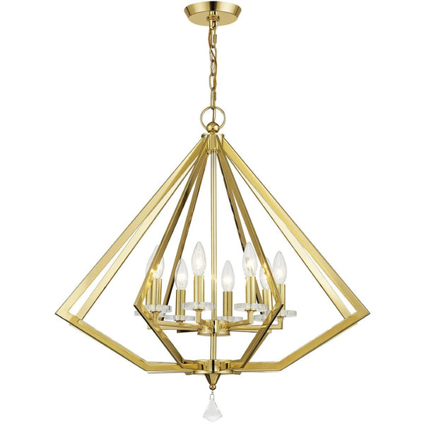 HomeRoots Eight Light Dimmable Chandelier - Modern Cylinder Design with Steel Shades for Versatile Decor Styles 687607