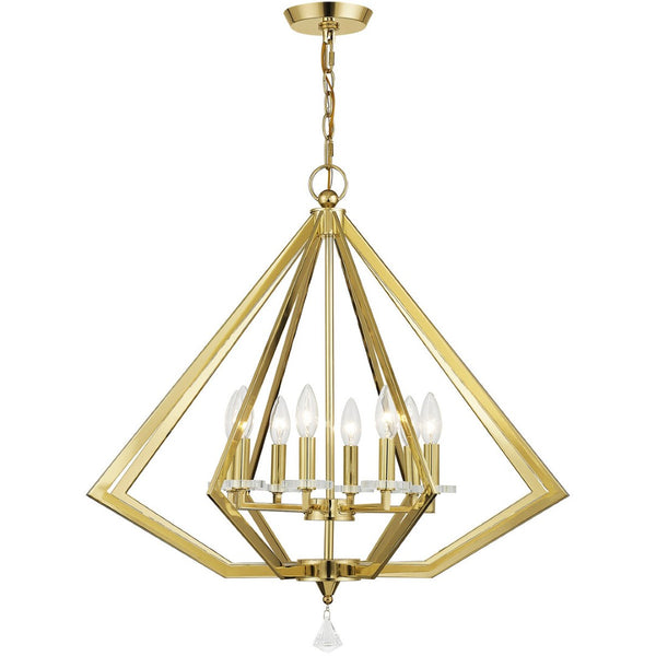 HomeRoots Eight Light Dimmable Chandelier - Modern Cylinder Design with Steel Shades for Versatile Decor Styles 687607