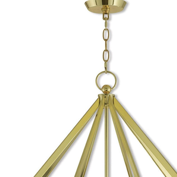 HomeRoots Eight Light Dimmable Chandelier - Modern Cylinder Design with Steel Shades for Versatile Decor Styles 687607