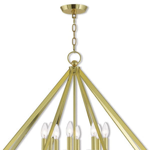 HomeRoots Eight Light Dimmable Chandelier - Modern Cylinder Design with Steel Shades for Versatile Decor Styles 687607