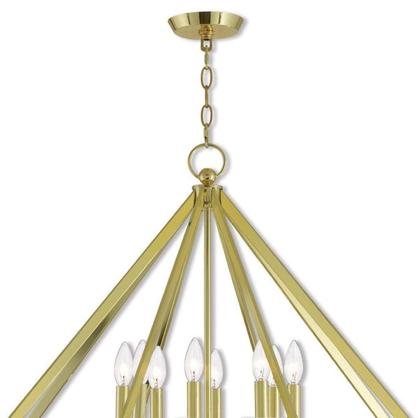 HomeRoots Eight Light Dimmable Chandelier - Modern Cylinder Design with Steel Shades for Versatile Decor Styles 687607