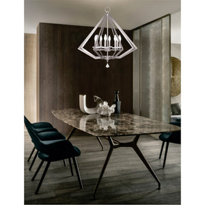 HomeRoots Eight Light Dimmable Chandelier with Modern Cylinder Shades for Elegant Home Illumination & Style 687608