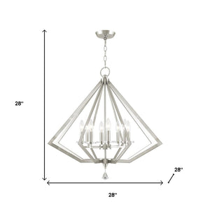 HomeRoots Eight Light Dimmable Chandelier with Modern Cylinder Shades for Elegant Home Illumination & Style 687608